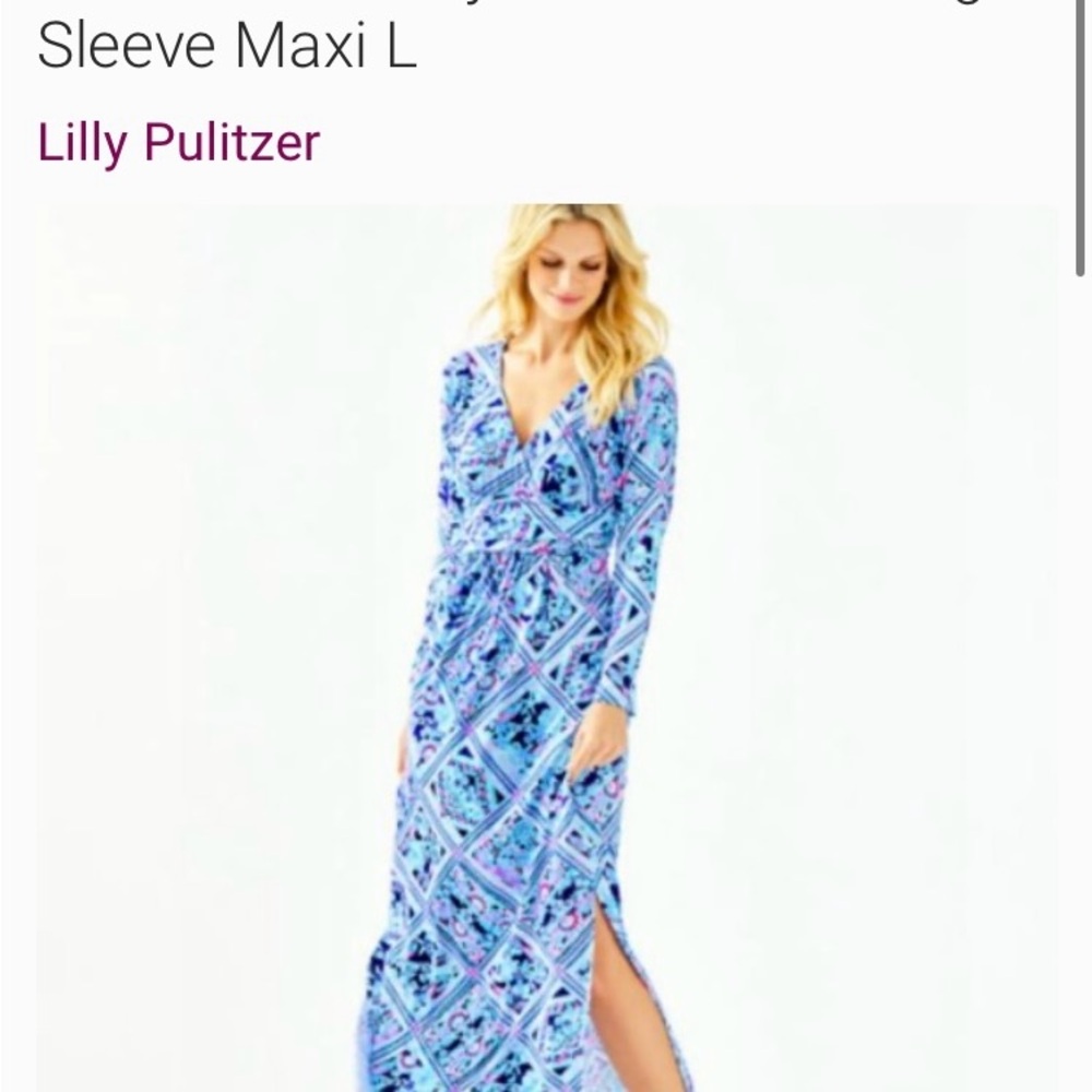 Lily Pulitzer Nichola Long Sleeve Maxi Dress. Size Large. Excellent Condition. - Picture 8 of 10